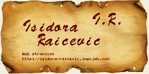 Isidora Raičević vizit kartica